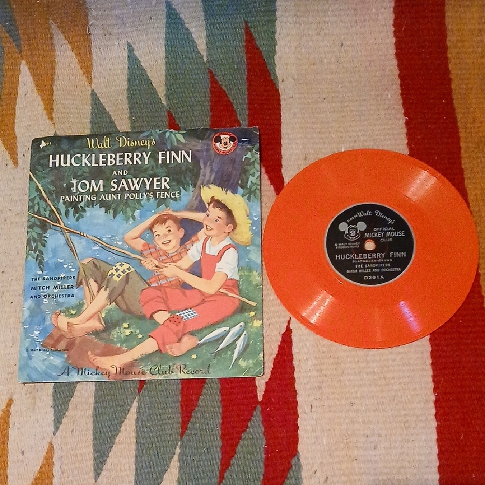 Disney Orange Huckleberry Finn and Tom Sawyer Record